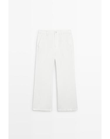 마시모두띠 린넨 크롭 플레어핏 팬츠 5061/860 OFF WHITE