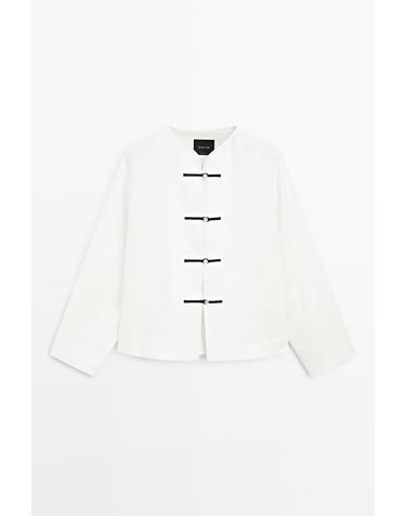 마시모두띠 린넨 버튼 디테일 긴팔 셔츠 6036/616 OFF WHITE