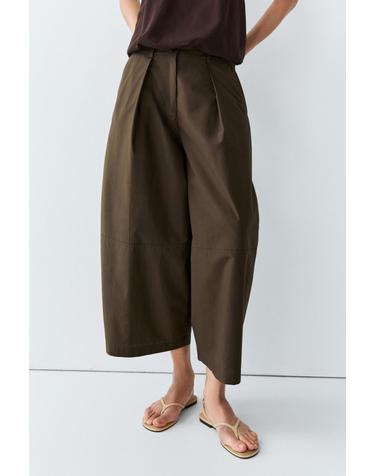 마시모두띠 코튼 포플린 와이드 팬츠 5067/608 KHAKI