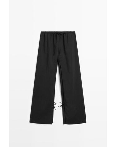 마시모두띠 더블 레이어 핀턱 와이드 팬츠 5011/752 BLACK