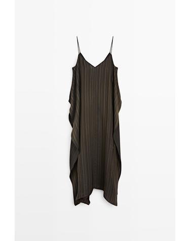 마시모두띠 비대칭 플로잉 미디 원피스 6612/100 DARK GREY
