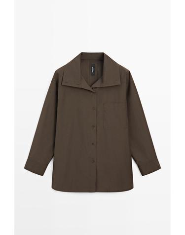 마시모두띠 스탠드업 칼라 오버셔츠 6420/608 KHAKI