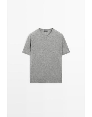 마시모두띠 파인 니트 울 혼방 반팔 스웨터 5691/578 GREY MARL