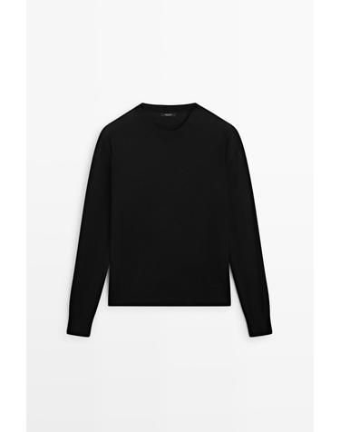 마시모두띠 파인 니트 울 혼방 라운드넥 스웨터 5692/578 BLACK