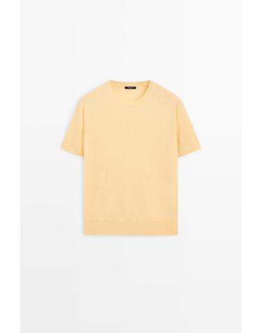 마시모두띠 파인 니트 울 혼방 반팔 스웨터 5691/578 YELLOW