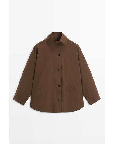 마시모두띠 칼라 디테일 케이프 자켓 6761/616 BROWN