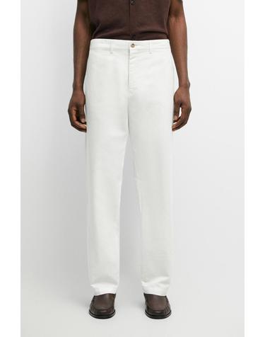 마시모두띠 린넨 코튼 스트레이트 팬츠 0168/006 OFF WHITE