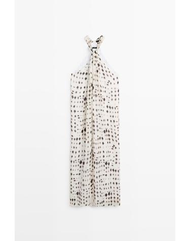마시모두띠 프린트 홀터넥 롱 원피스 6618/150 OFF WHITE