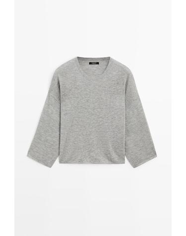 마시모두띠 울 혼방 라운드넥 니트 스웨터 5698/578 GREY MARL