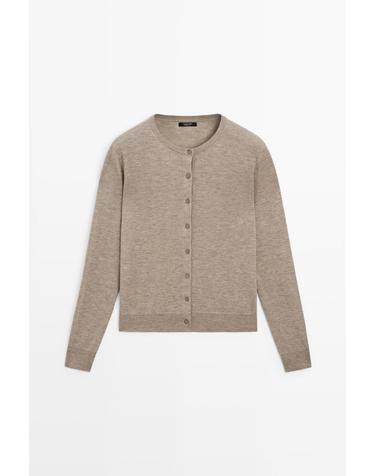 마시모두띠 파인 니트 라운드넥 가디건 5909/582 BEIGE MARL