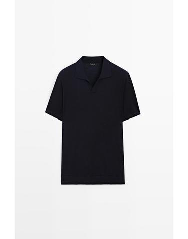 마시모두띠 울 혼방 반팔 니트 폴로셔츠 1302/210 NAVY BLUE