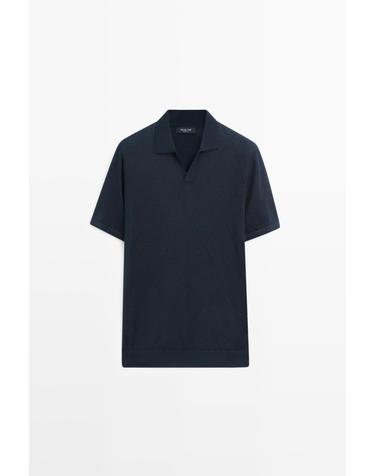 마시모두띠 아가일 니트 반팔 폴로 스웨터 1305/210 NAVY BLUE