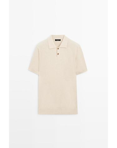 마시모두띠 코튼 린넨 혼방 반팔 폴로셔츠 1341/219 BEIGE