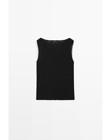 마시모두띠 오픈 니트 민소매 탑 6278/555 BLACK