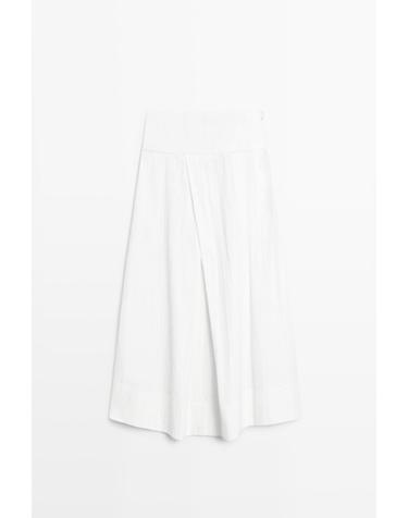 마시모두띠 요크 플리츠 롱 스커트 5250/509 WHITE