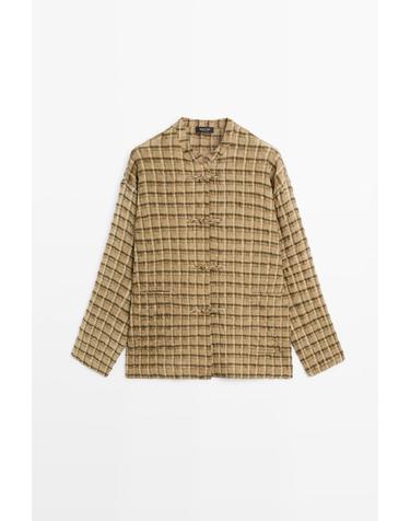 마시모두띠 체크 플루이드 긴팔 셔츠 5164/964 MUSTARD YELLOW