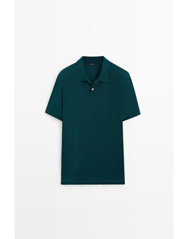 마시모두띠 마이크로 텍스처 코튼 피케 반팔 폴로셔츠 0766/196 GREENISH BLUE