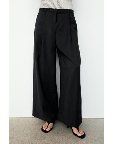 마시모두띠 플루이드 크롭 와이드 팬츠 5014/714 BLACK