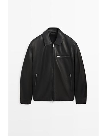 마시모두띠 나파 레더 포켓 디테일 재킷 3441/460 BLACK