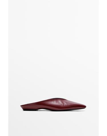 마시모두띠 소프트 레더 플랫 뮬 1565/750 BURGUNDY