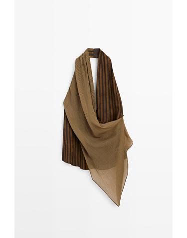 마시모두띠 플리츠 홀터넥 민소매 탑 5712/251 KHAKI