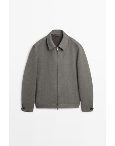마시모두띠 100% 울 스트럭처 재킷 2616/382 GREYISH GREEN