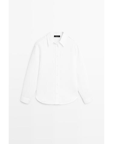 마시모두띠 코튼 린넨 숄더 디테일 긴팔 셔츠 5103/803 OFF WHITE
