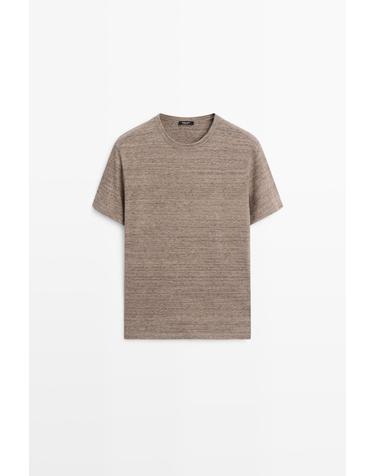 마시모두띠 100% 코튼 크루넥 반팔 티셔츠 6204/107 BROWN MARL