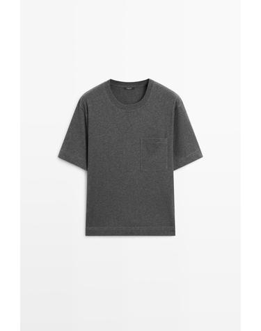 마시모두띠 포켓 디테일 라운드넥 반팔 티셔츠 6206/108 MEDIUM GREY