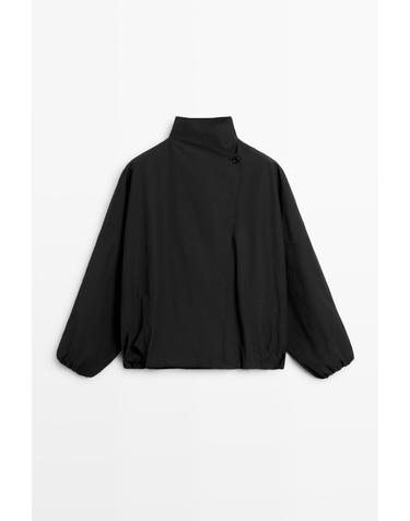 마시모두띠 버튼 테크니컬 코튼 혼방 자켓 6707/687 BLACK