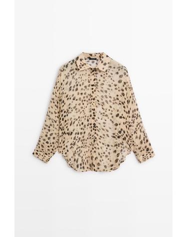 마시모두띠 애니멀 프린트 플로잉 긴팔 셔츠 5159/150 SAND BROWN