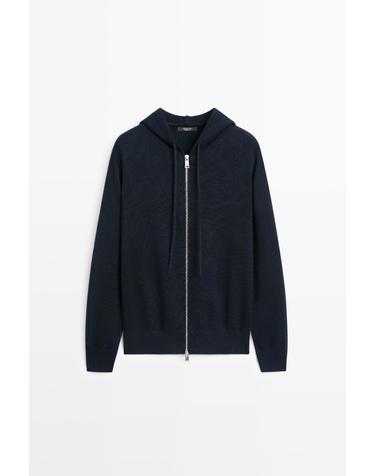 마시모두띠 코튼 혼방 니트 집업 후드 가디건 5907/527 NAVY BLUE