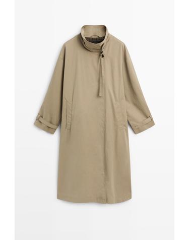 마시모두띠 버클 디테일 롱 트렌치 코트 6710/156 BEIGE