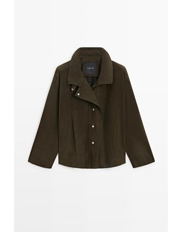 마시모두띠 하이넥 페이크 스웨이드 자켓 4756/856 KHAKI