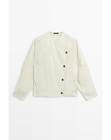 마시모두띠 버튼 디테일 플루이드 랩 긴팔 셔츠 5112/613 PASTEL GREEN