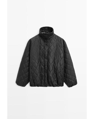 마시모두띠 하이넥 퀼팅 봄버 자켓 6796/369 BLACK