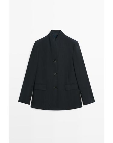 마시모두띠 플로이 버튼 디테일 테일러드 재킷 6010/506 NAVY BLUE