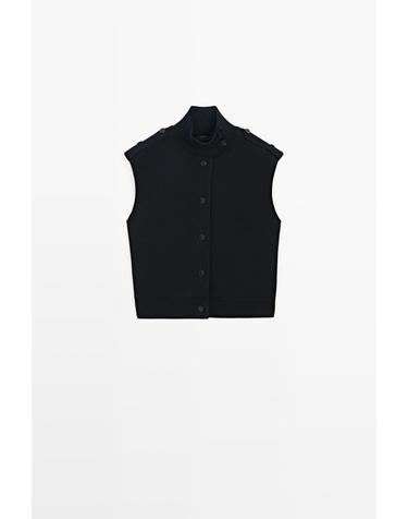 마시모두띠 코튼 모크넥 니트 베스트 5727/563 NAVY BLUE