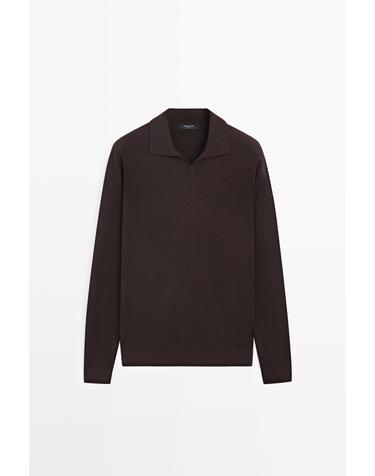 마시모두띠 폴로 칼라 긴팔 니트 스웨터 1428/206 BROWN