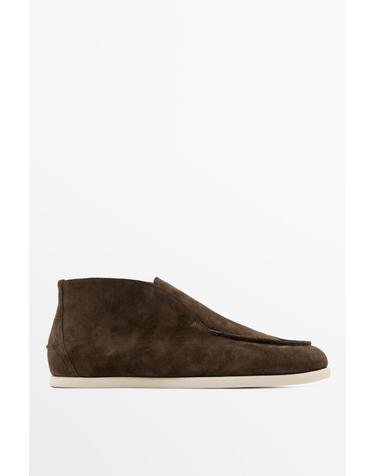 마시모두띠 스플릿 스웨이드 레더 앵클 로퍼 2410/850 BROWN