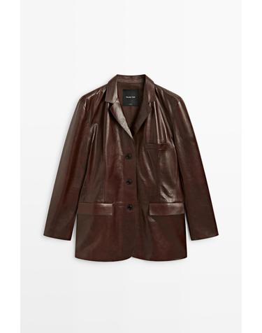 마시모두띠 나파 레더 포켓 테일러드 재킷 4719/679 BROWN
