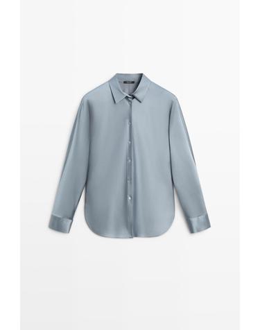 마시모두띠 플루이드 새틴 긴팔 셔츠 5157/557 BLUISH GREY