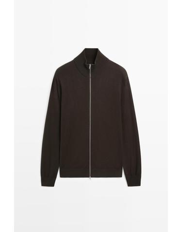 마시모두띠 100% 코튼 집업 니트 가디건 1349/201 BROWN MARL