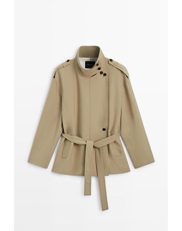 마시모두띠 벨트 미디 트렌치 코트 6445/665 BEIGE
