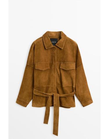 마시모두띠 스웨이드 레더 벨트 자켓 4701/301 DARK CAMEL