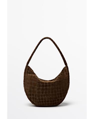 마시모두띠 스웨이드 슬라우치 미니 숄더백 6970/648 LEATHER