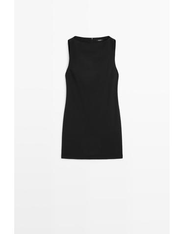 마시모두띠 보트넥 민소매 미니 원피스 6649/510 BLACK