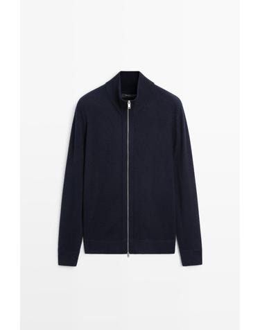 마시모두띠 울 혼방 집업 니트 가디건 1408/226 NAVY BLUE