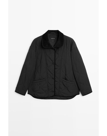 마시모두띠 웨이브 스티칭 퀼팅 자켓 6720/347 BLACK