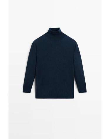 마시모두띠 울 블렌드 터틀넥 니트 스웨터 5696/579 NAVY BLUE